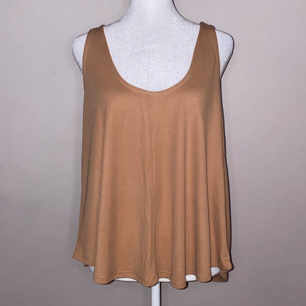 Saltwater Luxe Round Neck Tan Flowy Tank